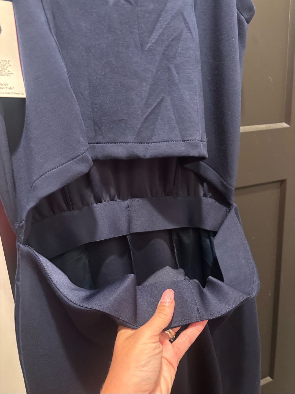SPANX AirEssentials Shawl Collar Half Zip Jumpsuit Large Reg Timeless Navy NWT - Picture 10 of 12